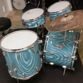 Late 1960's Gretsch Round Badge Aqua Satin Flame
