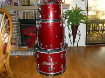 Slingerland Red Glass Glitter Drums