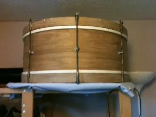 Doing up a 1925 Hawkes and Son bass drum