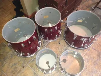 1960's vintage Rogers Holiday drums in Red Onyx! 12/14/16/20 + powertone snare!