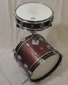 rare vintage 60's Ludwig Keystone badge 12&quot; x 18&quot; Jazzette Bass Drum in blue sparkle!