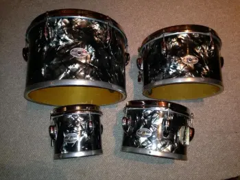 Slingerland Oyster Black (BDP) 6,8,10,12 concert toms 1970's