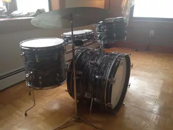 60's Ludwig Black Oyster Downbeat 12/14/20 with matching downbeat snare!