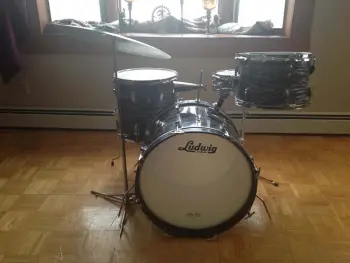 60's Ludwig Black Oyster Downbeat 12/14/20 with matching downbeat snare!
