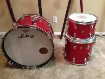 1969 Ludwig Red Sparkle 22, 12, 14. All original