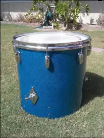 Gretsch round badge blue glass floor tom