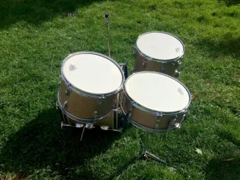 1966 Ludwig Downbeat 12/14/20 w matching Jazz Fest snare, Champagne Sparkle - AMAZING