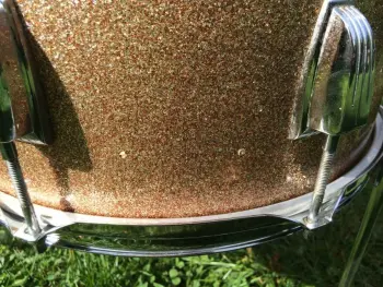 1966 Ludwig Downbeat 12/14/20 w matching Jazz Fest snare, Champagne Sparkle - AMAZING