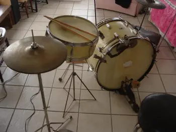 Late 40's to 1950 Slingerland Radio King kit snare set w/ Trans Stamp A. Zildjian  HI