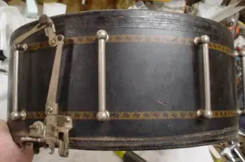1925-32 LUDWIG &amp; LUDWIG 6.5 x 15 BLACK EBONIZED/INLAY SUPER-LUDWIG BAND MODEL