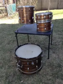 Vintage Pearl kit wrapped in tiger eye
