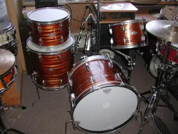 Vintage Pearl kit wrapped in tiger eye