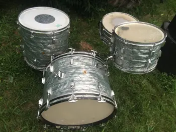 Early 60's Ludwig PRE-SERIAL 13/16/22 drum set with COB Supraphonic, sky blue pearl