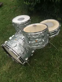 Early 60's Ludwig PRE-SERIAL 13/16/22 drum set with COB Supraphonic, sky blue pearl