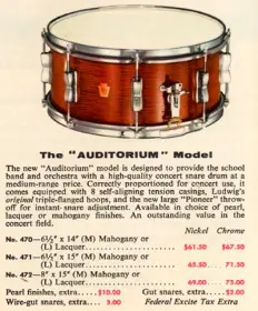 1958 or 1959 Ludwig 6.5x14 - Contest or Auditorium Model?