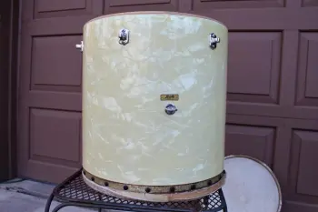 Vintage 1930s Leedy &quot;Tunable Tom-Tom&quot; Drum - White Marine Pearl