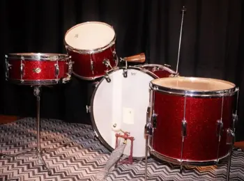 COMPLETE 1965 Slingerland Stage Band, Outfit No. 74N, Red Glitter
