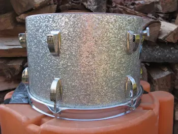 Vintage Ludwig silver sparkle drum set.Matching Jazz Festival