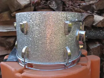 Vintage Ludwig silver sparkle drum set.Matching Jazz Festival