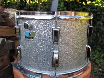Vintage Ludwig silver sparkle drum set.Matching Jazz Festival
