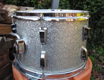 Vintage Ludwig silver sparkle drum set.Matching Jazz Festival