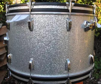 Vintage Ludwig silver sparkle drum set.Matching Jazz Festival