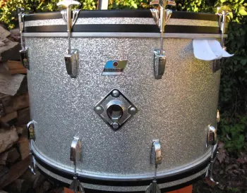 Vintage Ludwig silver sparkle drum set.Matching Jazz Festival