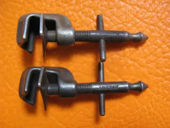 Ludwig clip on bass drum spurs.