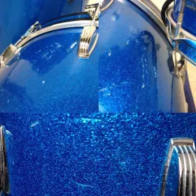 FOR SALE: Vintage 1970s Ludwig Blue Sparkle Classic 22/16/13 Set