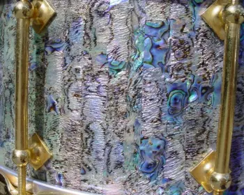 2005 CRAVIOTTO DRUMS 6.5 x 14 SOLID MAPLE ABALONE/GOLD PLATED SPECIAL ORDER