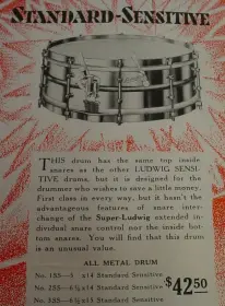 [B]1929 LUDWIG &amp; LUDWIG 5 x 15 NOB STANDARD-SENSITIVE MODEL[/B]
