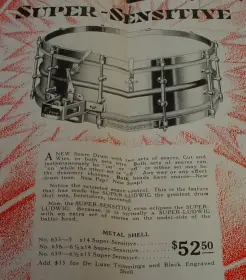 [B]1929 LUDWIG &amp; LUDWIG 5 x 15 NOB STANDARD-SENSITIVE MODEL[/B]