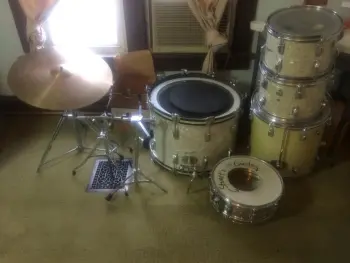 60's Rogers Powertone White Marine Pearl 5 piece