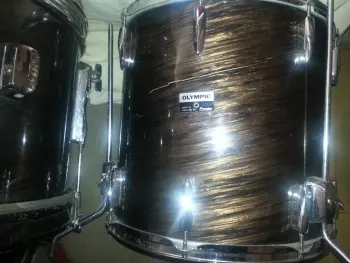 Vintage Olympic Mahogany Duroplastic Complete Drum Kit 1970's