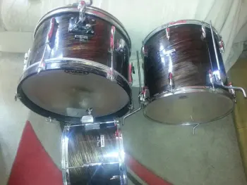 Vintage Olympic Mahogany Duroplastic Complete Drum Kit 1970's