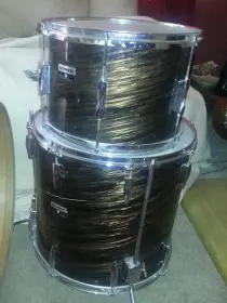 Vintage Olympic Mahogany Duroplastic Complete Drum Kit 1970's