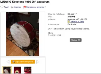 Ludwig 26&quot; flanged hoop!