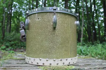 Vintage 1940s Slingerland Radio King 12x14&quot; Tom Drum - Faded Silver Sparkle