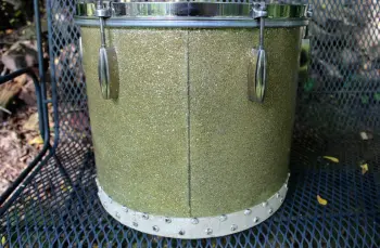Vintage 1940s Slingerland Radio King 12x14&quot; Tom Drum - Faded Silver Sparkle
