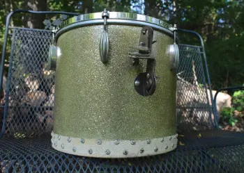 Vintage 1940s Slingerland Radio King 12x14&quot; Tom Drum - Faded Silver Sparkle