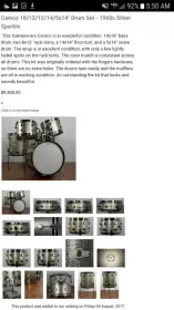 Camco Oaklawn complete Drum set for sale 12, 12, 14, 18, 14